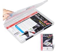 Marte Vanci A4 Storage Box Paper Holder Clear Plastic Storage Box Portable Project Case Dustproof Paper Protector Letter Filling Box Organiser for Photo Craft (Black)