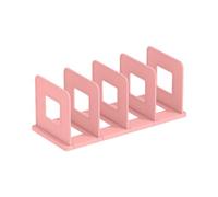 Marte Vanci Desktop File Sorter Organiser Purse Organiser Thickened Plastic Magazine Holder Bookshelf Rack Mail Divider for Office Desk Kitchen Shelf Closet 4 Slots Pink