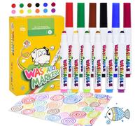 Marte Vanci Dot Markers, 12 Colours Washable Felt Tip Pens, Easy-Grip Colouring Pens Water-Based Paint Marker Set for Small Dots Art Crafts Drawing Painting Gift Supplies