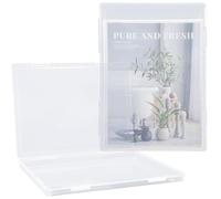 Marte Vanci Plastic A4 File Box Clear Paper Storage File Holder Dustproof Document Protector Paperwork Organiser Filling Boxes Portable Project Case for Photo Letter Craft 2 Pack