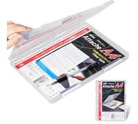 Marte Vanci Plastic A4 File Box Clear Paper Storage File Holder Dustproof Document Protector Portable Organiser Filing Box Project Case for Photo Craft Board Games Storage White