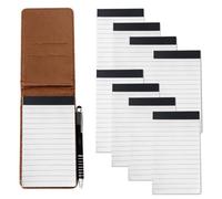 Marte Vanci Pocket Notebook, A7 Notepads with 50 Sheets Lined Paper, Brown