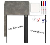 Marte Vanci Small Whiteboard Notebook, A5 Mini Whiteboard with Pen & Wipe, Portable Dry Erase White Board, Reusable Notepad for Office Home School Lists Study Notes Memo Drafts Reminders Grey