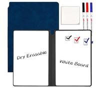 Marte Vanci Small Whiteboard Notebook, A5 Mini Whiteboard with Pen & Wipe, Portable Dry Erase White Board, Reusable Notepad for Office Home School Lists Study Notes Memo Drafts Reminders Dark Blue