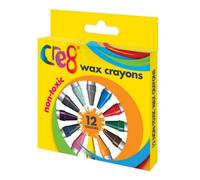 Martello 12 Coloured Wax Crayons Pack 12 Assorted Colours Bright And Vibrant Shades For Creative Fun Easy Grip Design Comfortable For Small