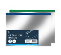 Martello 2 A4 Zip Seal Wallets Assorted 2 Clear A4 Wallets Great Value Twin Pack Secure Zip Closure Keeps Documents Protected And Enclosed