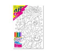 Martello 2 Kids A4 Glitter Art Posters Pack Glittering Designs Features Bold Glitter Outlines For Magical Fun Artwork For Young Artists