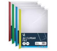 Martello 4 A4 Clipbar Files Assorted Pack Of 4 A4 Files Excellent Value Multipack Clipbar Mechanism Securely Holds Up To 50 Sheets Per File