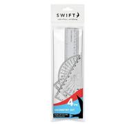 Martello 4 Piece Geometry Set Key Features Complete 4 Piece Set Includes 30Cm Ruler 45 Set Square 30 60 Set Square And 180 Protractor