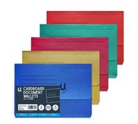 Martello 5 350mm X 244Cm Cardboard Document Wallets Assorted A4 Document Storage For Organising Standard A4 Papers Durable Cardboard Design