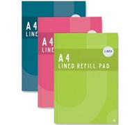 Martello A4 Lined Refill Pad Assorted Lined Pages For Neat Notes For Schoolwork Assignments And Everyday Writing 2 Hole Punched Design Easy