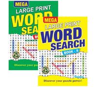 Martello P2174 Mega Large Print A4 Word Search Puzzle Books - Set of 2