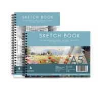 Martello A5 Artist Sketch Book Assorted Premium Cartridge Paper 170Gsm Paper Offers Smooth Durable Surface For Drawing And Sketching Spiral