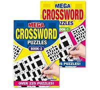Martello A5 Mega Crossword Travel Puzzle Books - Books 1 & 2, Over 450 Puzzles