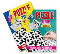 Martello A5 Mega Puzzle Time Travel Puzzle Books - Crossword, Word Search Brain Teaser Books 1 & 2