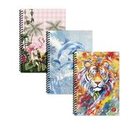 Martello Animal A5 Spiral Notebook Assorted Trendy Animal Print Designs Stylish And Eye Catching Covers One Sent At Random 128 Writing