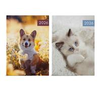 Martello Cats Dogs A5 Week To View 2026 Diary Assorted Adorable Animal Designs Features Cute Cat Or Dog Themed Covers One Supplied At
