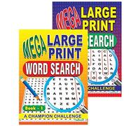 Martello P2174 Mega Large Print A4 Word Search Puzzle Books - Set of 2