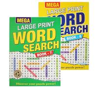 Martello P2174 Mega Large Print A4 Word Search Puzzle Books - Set of 2