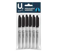 Martello P2314 U. Permanent Markers, Black Ink - Pack of 6