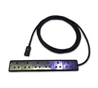 Marten 230v 10a IEC C14 to 6 Gang HO7RN-F 1mm Rubber Cable (1m)