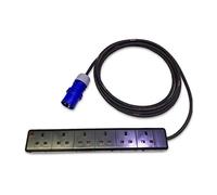 Marten 230v 16a PCE Plug to 13a 6 Gang 1.5mm HO7RN-F Rubber (2m)