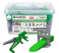 MARTEN Level UP Tile Levelling System Set - Laying Aid with Pull Tabs & Tile Wedges - Starter Set for Perfect Joint Pattern 1-3 mm - Tile Thickness 5-15 mm - Tool for Wall and Floor Tiles