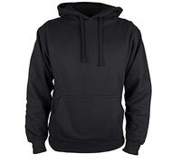 Martes Clothing | Mens Plain long sleeve Hoodie Fleece Pull-Over | Soft and comfy Adult Top Sweatshirt Hoodies | Work and longe wear | Non-zip Up | Uni-Sex | 80% Cotton 20% Polyester (Black) (1, XL)