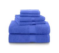 Martex 6-Piece 100% Ringspun Cotton Towel Set | Quick Dry | Super Absorbent & Soft | Lightweight | 2 Bath Towels | 2 Hand Towels | 2 Wash Cloths | Cobalt Blue
