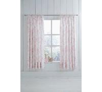 Charlotte Thomas Amelie Toile Pencil Pleat Curtains in Pink 66" x 72"