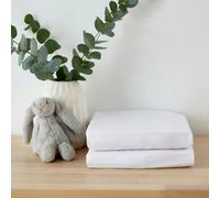 Martex Baby Fitted Sheet Twin Pack Crib - White
