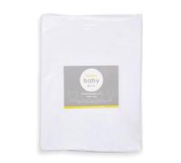 Martex Baby White Crib Fitted Bed Sheet - Twin Pack - 36cm x 85.5cm - Anti-Allergy & Antimicrobial - Fully Elasticated - 100% Cotton