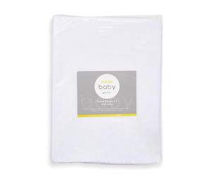 Martex Baby White Crib Fitted Bed Sheet - Twin Pack - 36cm x 85.5cm - Anti-Allergy & Antimicrobial - Fully Elasticated - 100% Cotton