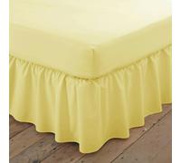 Martex Charlotte Thomas Poetry Plain Dye Polycotton Platform Valance Sheet Frilled - King, Lemon