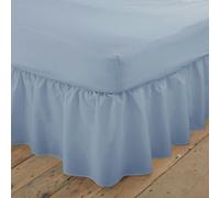 Martex Charlotte Thomas Poetry Plain Dye Polycotton Single Platform Valance Sheet Frilled - Aubergine - 90 x 190cm - Blue - King