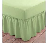 Martex Charlotte Thomas Poetry Plain Dye Polycotton Single Platform Valance Sheet Frilled - Aubergine - 90 x 190cm - Meadow - Single