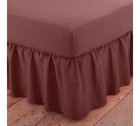 Martex Charlotte Thomas Poetry Plain Dye Polycotton Single Platform Valance Sheet Frilled - Aubergine - 90 x 190cm - Chocolate - Single