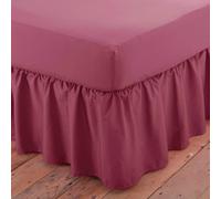 Martex Charlotte Thomas Poetry Plain Dye Polycotton Single Platform Valance Sheet Frilled - Aubergine - 90 x 190cm - Aubergine - Single