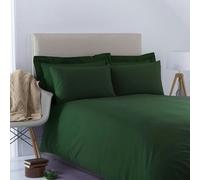 Martex Charlotte Thomas Poetry Plain Dyed Double Bottle Green Duvet Cover Set - 200 x 200cm - Bottle Green - Double