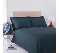 Martex Charlotte Thomas Poetry Plain Dyed Double Navy Duvet Cover Set - 200 x 200cm - Navy - Double