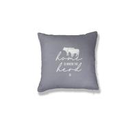 Martex Filled Cushion 100% Polyester - 45 x 45cm - Home is where the herd is in Grey | Size: 45 cm x 45 cm Martex Grey 45 cm x 45 cm