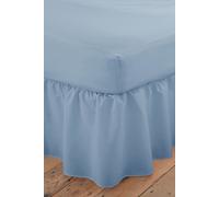 Martex Poetry Plain Dye Polycotton Platform Valance Sheet Frilled in Blue | Size: King Martex Blue King