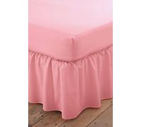 Martex Poetry Plain Dye Polycotton Platform Valance Sheet Frilled in Dusty Pink | Size: King Martex Dusty Pink King