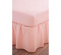 Martex Poetry Plain Dye Polycotton Platform Valance Sheet Frilled in Peach | Size: Single Martex Peach Single