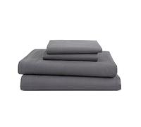 MARTEX T225 Bed Sheet Set - Brushed Cotton Blend, Super Soft Finish, Wrinkle Resistant, Quick Drying, Bedroom, Guest Room - 3-Piece Twin Set, Graphite