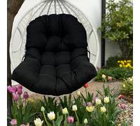 Martha Lia Egg Chair Cushion Replacement,Washable Swings Chair Cushion, Hanging Basket Chair Cushion, Thicken Hanging Egg Chair Cushion, Water-Proof Egg Swing Chair Cushion Black,47 * 35"
