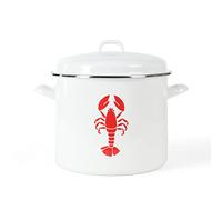 Martha Stewart 16-Quart Enamel On Steel Scratch Resistant Lobster Stock Pot - Linen