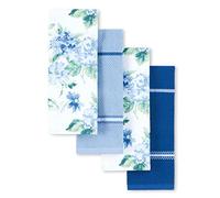 Martha Stewart Amber Floral Kitchen Towel Set 4-Pack, Blue/Green, 16"x28"