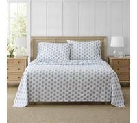 Martha Stewart - Cotton Percale Queen Sheet Set with Pillowcases