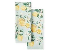 Martha Stewart Dual Purpose Kitchen Towel 2-Pack Set, Lemon Whimsy, 16"x28"